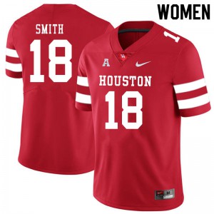 Womens Houston Cougars Chandler Smith #18 NCAA Red Jersey 530004-248