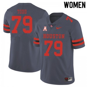 Women's Houston Cougars Chayse Todd #79 Gray Stitch Jerseys 347505-864