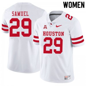 Women's Houston Cougars Colin Samuel #29 White Official Jerseys 475479-879