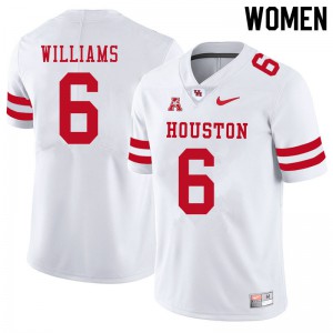 Womens Houston Cougars Damarion Williams #6 White NCAA Jerseys 573248-119