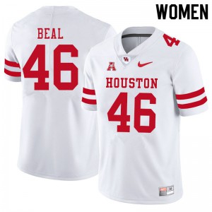 Womens Houston Cougars Davis Beal #46 White NCAA Jersey 663491-604