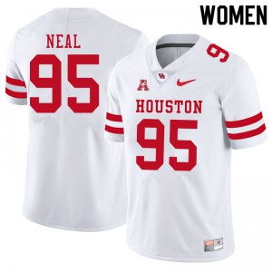 Women Houston Cougars Jamykal Neal #95 White Official Jersey 105519-109