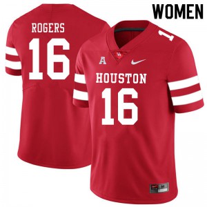 Womens Houston Cougars Jayce Rogers #16 Red Player Jerseys 619706-599
