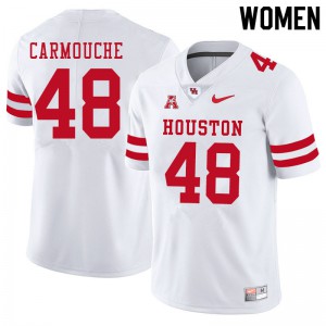 Women Houston Cougars Jordan Carmouche #48 Player White Jerseys 329335-705