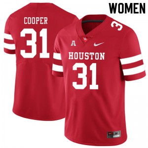 Women Houston Cougars Jordan Cooper #31 Player Red Jersey 193200-696