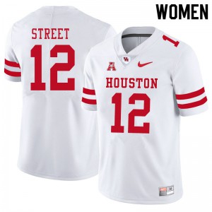 Women's Houston Cougars Ke'Andre Street #12 White College Jersey 841650-652