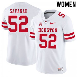 Women Houston Cougars Ken Savanah #52 White High School Jersey 569539-625