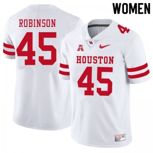 Women's Houston Cougars Malik Robinson #45 White Player Jersey 833478-520