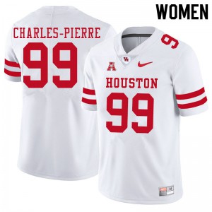 Women's Houston Cougars Olivier Charles-Pierre #99 College White Jerseys 378954-754