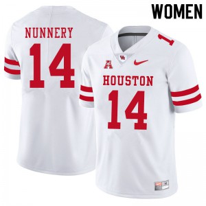 Womens Houston Cougars Ronald Nunnery #14 Player White Jerseys 201477-805