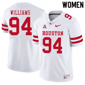 Women Houston Cougars Sedrick Williams #94 White NCAA Jersey 745032-883