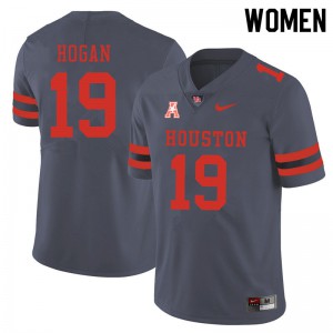 Women's Houston Cougars Alex Hogan #19 Gray Embroidery Jerseys 221411-871