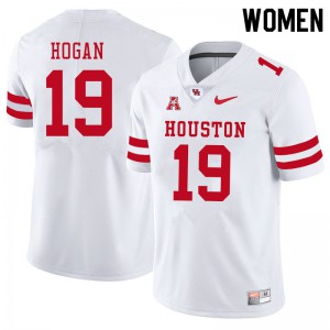 Women's Houston Cougars Alex Hogan #19 White Embroidery Jersey 736610-827