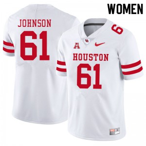 Womens Houston Cougars Benil Johnson #61 University White Jerseys 770406-512