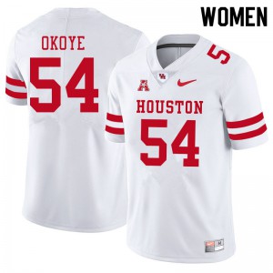 Women Houston Cougars Blake Okoye #54 White Football Jersey 455680-772