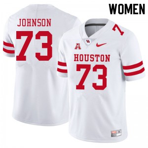 Women's Houston Cougars Cam'Ron Johnson #73 Embroidery White Jersey 941129-225