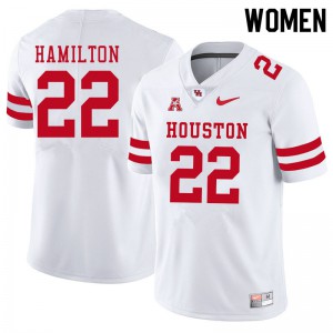 Women Houston Cougars Jamaal Hamilton #22 Alumni White Jersey 888409-454