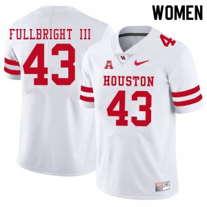 Womens Houston Cougars James Fullbright III #43 Stitch White Jersey 189345-541