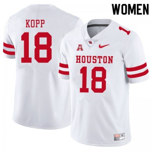 Women's Houston Cougars Maddox Kopp #18 University White Jerseys 998597-690