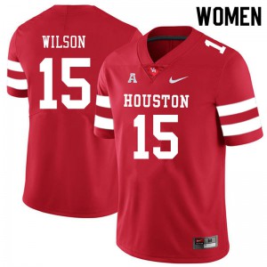 Womens Houston Cougars Mark Wilson #15 Player Red Jersey 293710-755