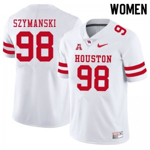Womens Houston Cougars Rafal Szymanski #98 White Player Jerseys 970484-783
