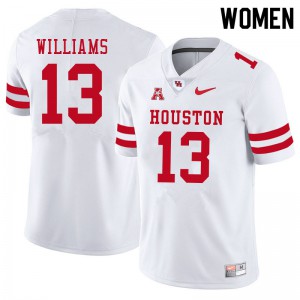 Women Houston Cougars Sedrick Williams #13 NCAA White Jersey 260996-307