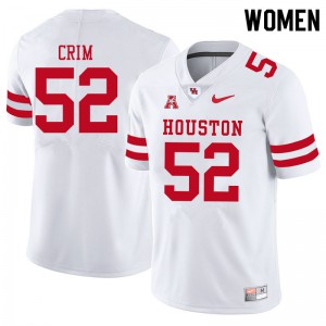Women Houston Cougars Almarion Crim #52 Embroidery White Jerseys 747811-172