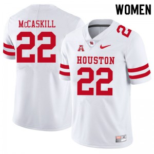 Women's Houston Cougars Alton McCaskill #22 White Stitched Jerseys 327611-402