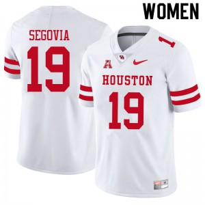 Women Houston Cougars Andrew Segovia #19 White Embroidery Jerseys 423335-939