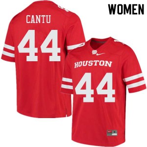 Women's Houston Cougars Anthony Cantu #44 Red Stitch Jersey 340659-941