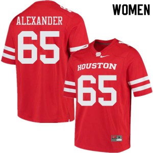 Womens Houston Cougars Bo Alexander #65 Alumni Red Jerseys 211683-951