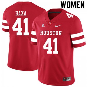 Womens Houston Cougars Bubba Baxa #41 Red Embroidery Jersey 627171-264