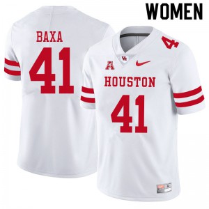 Women Houston Cougars Bubba Baxa #41 College White Jerseys 648684-409