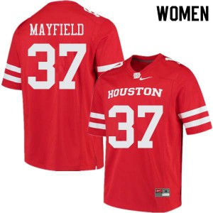 Women's Houston Cougars Caemen Mayfield #37 Official Red Jerseys 268492-392