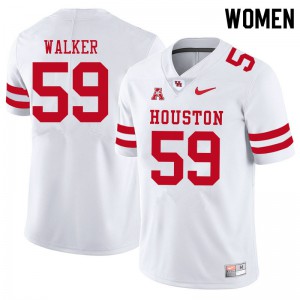 Women Houston Cougars Carson Walker #59 White Embroidery Jersey 420909-730