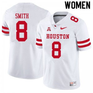 Womens Houston Cougars Chandler Smith #8 White Stitch Jersey 368750-301