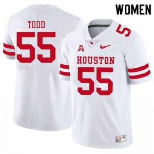 Women's Houston Cougars Chayse Todd #55 Embroidery White Jersey 624892-990