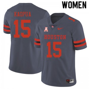 Womens Houston Cougars Christian Kaopua #15 University Gray Jerseys 404452-193