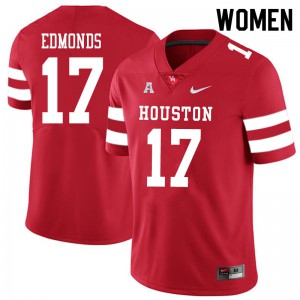 Women's Houston Cougars Darius Edmonds #17 Player Red Jersey 997660-157