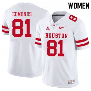 Women's Houston Cougars Darius Edmonds #81 Player White Jerseys 155648-279
