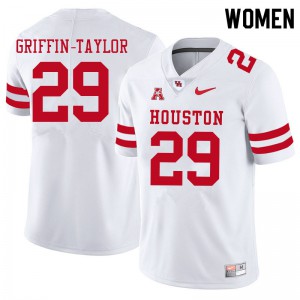 Women's Houston Cougars Demarcus Griffin-Taylor #29 White High School Jerseys 951367-236
