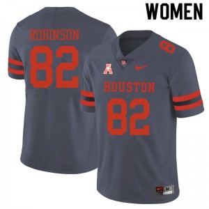 Women Houston Cougars Dylan Robinson #82 Player Gray Jersey 836937-907