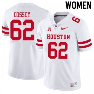 Women's Houston Cougars Gabe Cossey #62 Stitched White Jersey 523329-190
