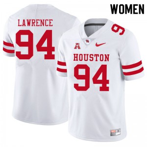 Womens Houston Cougars Garfield Lawrence #94 White Official Jersey 269182-180