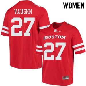 Women Houston Cougars Garrison Vaughn #27 Red Player Jersey 291658-335