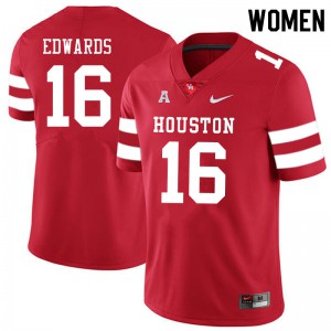 Womens Houston Cougars Holman Edwards #16 Red High School Jerseys 547811-271