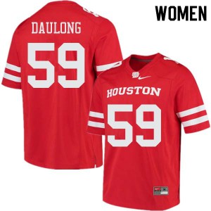 Women's Houston Cougars Jacob Daulong #59 University Red Jerseys 594293-668