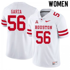 Women Houston Cougars Jacob Garza #56 White Alumni Jersey 391569-847