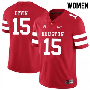 Women's Houston Cougars Jaylen Erwin #15 University Red Jerseys 636395-825