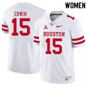 Womens Houston Cougars Jaylen Erwin #15 White Player Jersey 340093-950